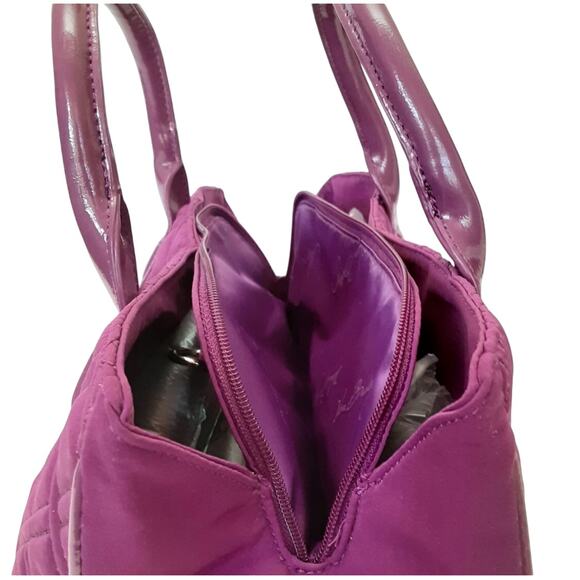 Vera Bradley Triple Compartment Handbag Crossbody Plum Purple Microfiber NWT - Picture 6 of 10